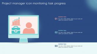 Project Manager Icon Monitoring Task Progress