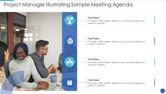 Project manager illustrating sample meeting agenda infographic template