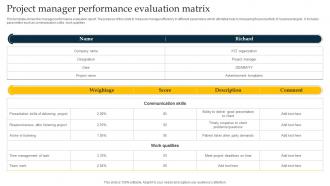 Project Manager Performance Evaluation Matrix