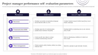 Project Manager Performance Self Evaluation Parameters