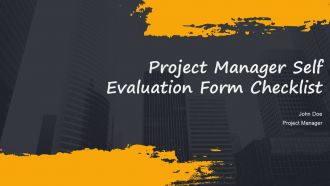Project Manager Self Evaluation Form Checklist PPT Template AT