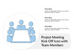 Project meeting kick off icon with team members