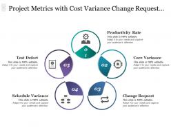 Project metrics with cost variance change request test defect