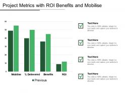 Project metrics with roi benefits and mobilise