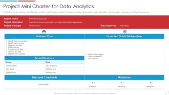 Project Mini Charter For Data Analytics Data Analytics Transformation Toolkit