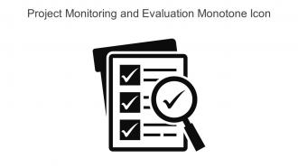 Project Monitoring And Evaluation Monotone Icon In Powerpoint Pptx Png And Editable Eps Format