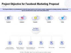 Project objective for facebook marketing proposal ppt powerpoint presentation show graphics