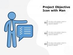 Project objective icon with man