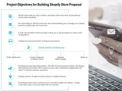 Project objectives for building shopify store proposal ppt powerpoint presentation show