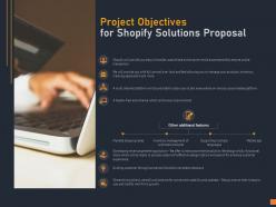 Project objectives for shopify solutions proposal ppt powerpoint presentation model