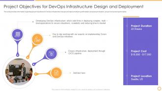 Project objectives infrastructure design deployment devops architecture adoption it