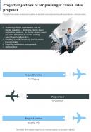 Project Objectives Of Air Passenger Career Sales Proposal One Pager Sample Example Document