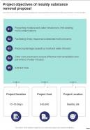 Project Objectives Of Mouldy Substance Removal Proposal One Pager Sample Example Document