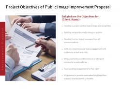 Project objectives of public image improvement proposal ppt slides