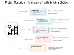 Project opportunity management with scoping choices