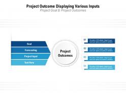 Project outcome displaying various inputs project goal and project outcomes