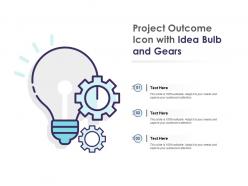 Project outcome icon with idea bulb and gears