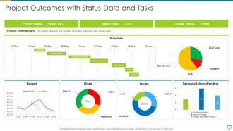 Project outcomes with status date and tasks