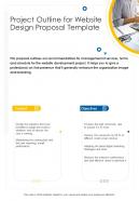 Project Outline For Website Design Proposal Template One Pager Sample Example Document