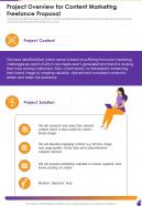 Project Overview For Content Marketing Freelance Proposal One Pager Sample Example Document