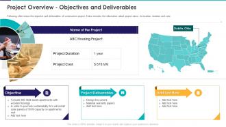 Project Overview Objectives And Deliverables Construction Project Feasibility Ppt Sample