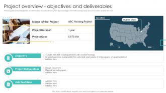 Project Overview Objectives And Deliverables Real Estate Project Feasibility Report For Bank Loan Approval