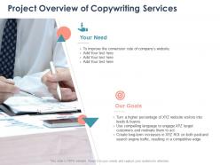 Project overview of copywriting services ppt powerpoint presentation aids