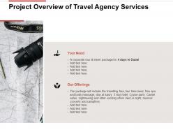 Project overview of travel agency services ppt powerpoint slides ideas