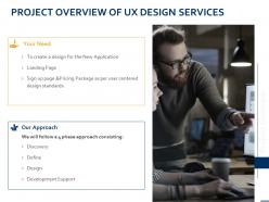 Project overview of ux design services ppt powerpoint presentation file vector