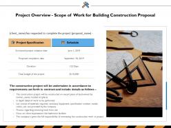 Project overview scope of work for building construction proposal ppt powerpoint presentation backgrounds
