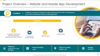 Project Overview Website and Mobile App Development App developer playbook