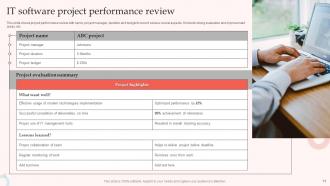 Project Performance Review Powerpoint Ppt Template Bundles Template Aesthatic
