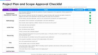 Project Plan And Scope Approval Checklist