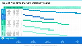 Project Plan Timeline With Efficiency Status