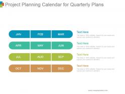 Project planning calendar for quarterly plans ppt images gallery