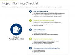 Project planning checklist effective project planning to improve client communication ppt tips