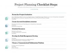 Project planning checklist steps