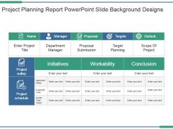 Project planning report powerpoint slide background designs