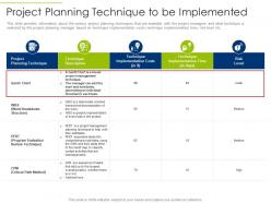 Project Planning Technique To Be Implemented Ppt Layouts Influencers