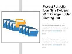 Project portfolio icon nine folders with orange folder coming out