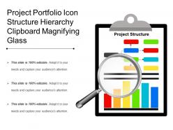 Project portfolio icon structure hierarchy clipboard magnifying glass