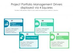Project portfolio management drivers displayed via 4 squares