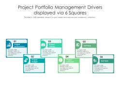 Project portfolio management drivers displayed via 6 squares