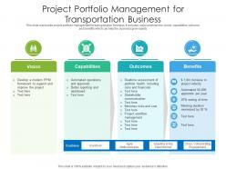 Project portfolio management for transportation business