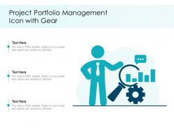 Project portfolio management icon with gear