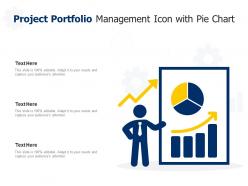 Project portfolio management icon with pie chart