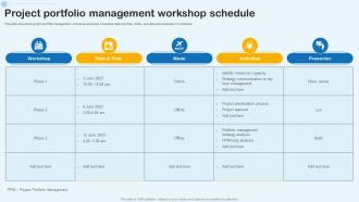 Project Portfolio Management Workshop Schedule