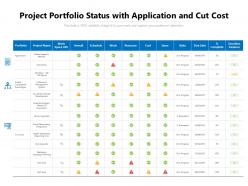 Project Portfolio Status With Application And Cut Cost