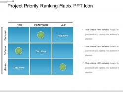 Project priority ranking matrix ppt icon