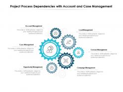 Project process dependencies with account and case management